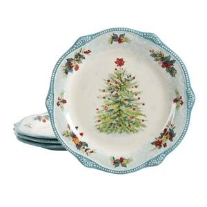 Pioneer woman cheerful lace salad plate 8.54” 4 pc set new